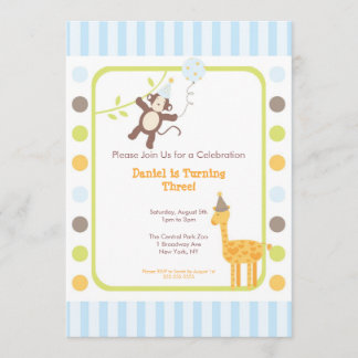 Convite de aniversário do divertimento da selva