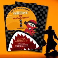 Convite de Aniversário do Domador de Tubarão Ninja