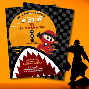 Convite de Aniversário do Domador de Tubarão Ninja