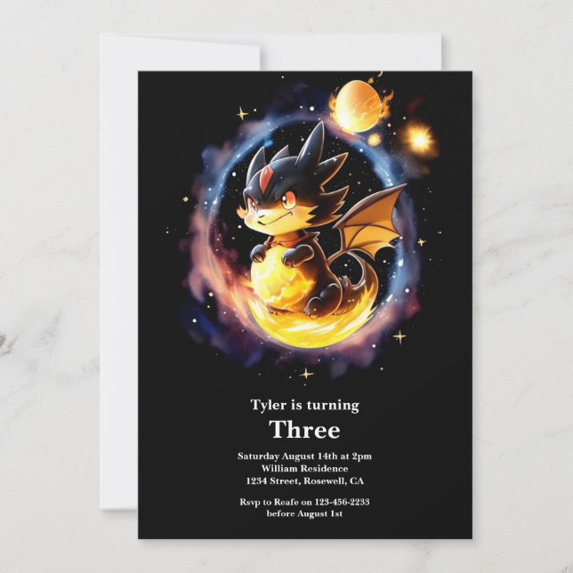 Convite de aniversário do dragão (Frente)