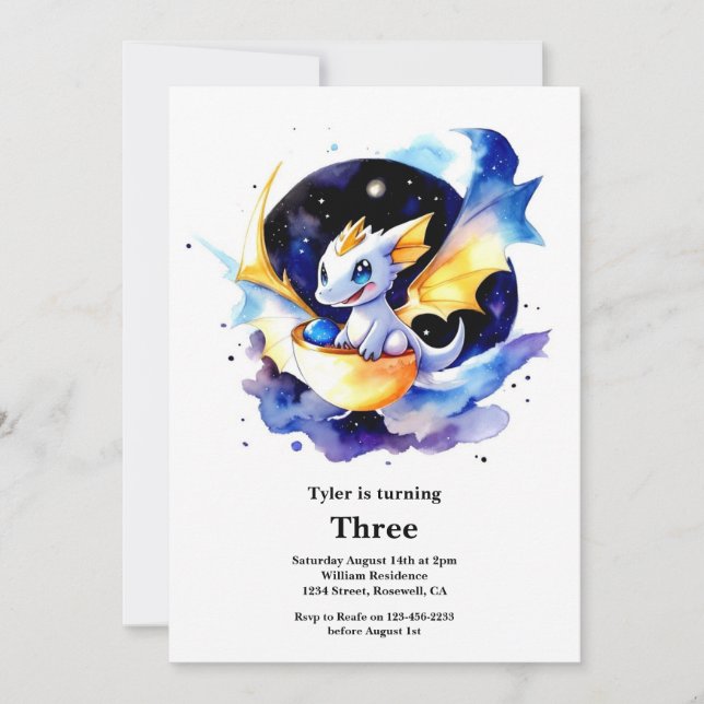 Convite de aniversário do dragão (Frente)