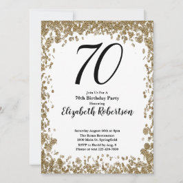 Convite de Aniversário do Elegante 70 com Sequênci