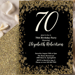 Convite de Aniversário do Elegante 70 com Sequênci