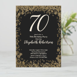 Convite de Aniversário do Elegante 70 com Sequênci