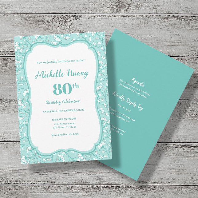 Convite de Aniversário do Elegante 80 (Criador carregado)