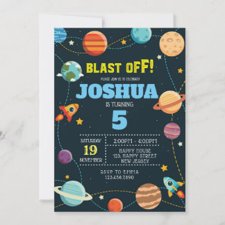 Convite de Aniversário do Espaço. Convite para Esp