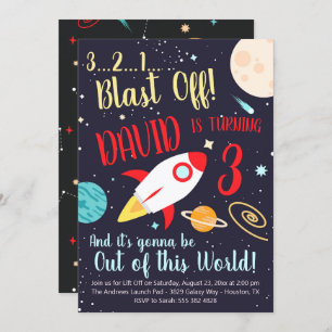 Convite de Aniversário do Espaço Exterior do Navio