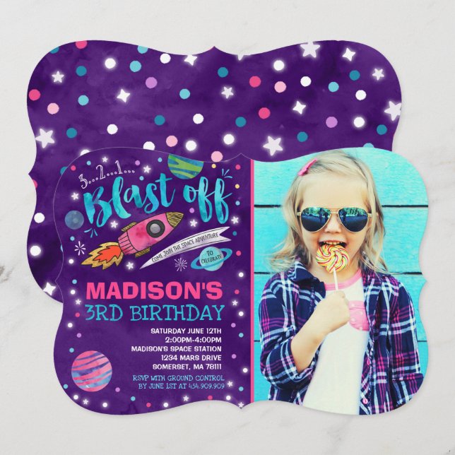 Convite de Aniversário do Espaço Festa Externa (Frente/Verso)