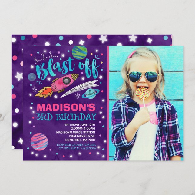 Convite de Aniversário do Espaço Festa Externa (Frente/Verso)