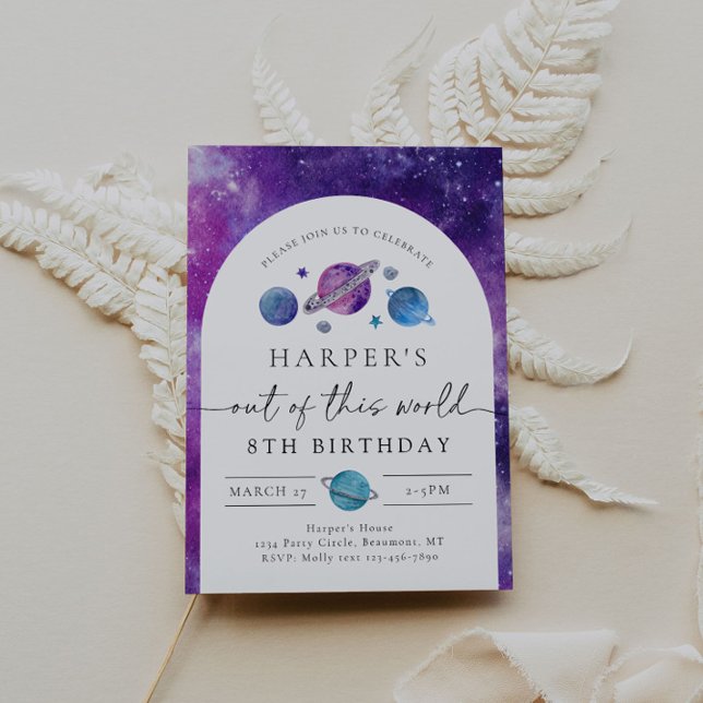Convite de Aniversário do Espaço para Menina | Ani (Criador carregado)