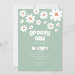 Convite de Aniversário do Estilo Retro Groovy One