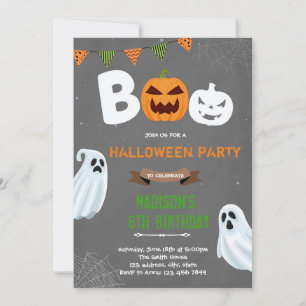 convite de aniversário do fantasma boo do Hallowee