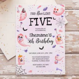 Convite de Aniversário do Fantasma Rosa para o Hal