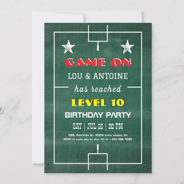 Convite de Aniversário do Fatball Gamer (Frente)