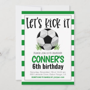 Convite de aniversário do futebol