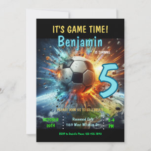 Convite de aniversário do futebol