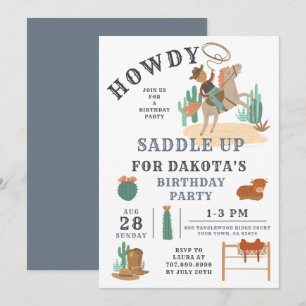 Convite de Aniversário do Garoto do Cowboy Ociden