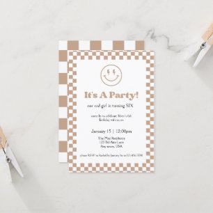 Convite de Aniversário do Garoto Radical Xadrez Ne