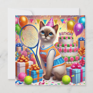 Convite de aniversário do Gato tênis