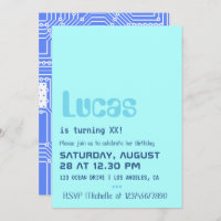 Convite de aniversário do Geek do computador