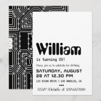 Convite de aniversário do Geek do computador