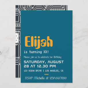 Convite de aniversário do Geek do computador