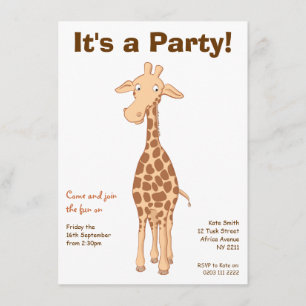 Convite de aniversário do girafa