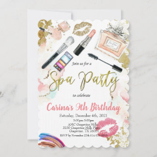 Convite de Aniversário do Glam Makeup Spa