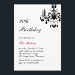 Convite de Aniversário do Grand Ballroom de Compen<br><div class="desc">Um candelabro de cristal feminino e um parisiense estilizado definem o tom desse convite e evento. É apresentado no documento de base; no entanto,  sugiro que o shimmer do papel de gelo metálico tire a faísca do candelabro. Role para baixo para ver o menu de coordenação.</div>