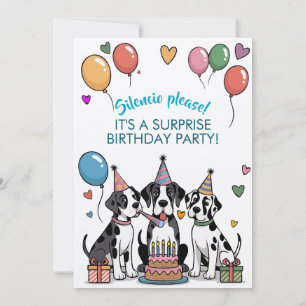 Convite de Aniversário do Great Dane