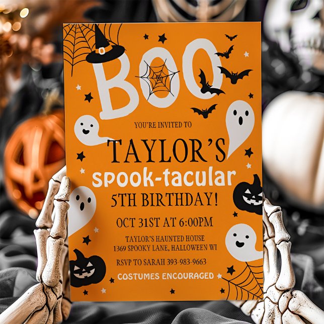 Convite de aniversário do Halloween, Convite de Ha (Halloween Birthday Orange Invite)