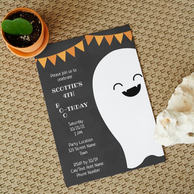 Convite de Aniversário do Halloween Ghost (Criador carregado)