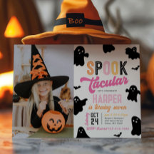 Convite de Aniversário do Halloween Girly Spooktac