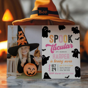 Convite de Aniversário do Halloween Girly Spooktac
