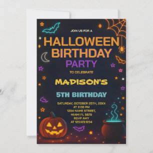 Convite de Aniversário do Halloween para Magic & W