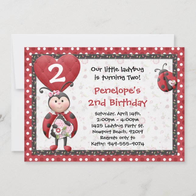 Convite de aniversário do joaninha (Frente)