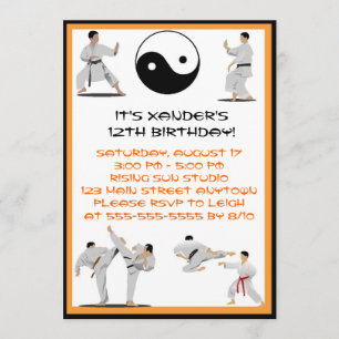 Convite de Aniversário do Karate