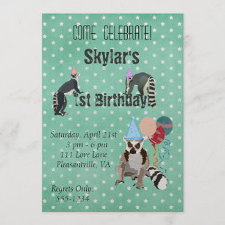 Convite de Aniversário do Lemurs