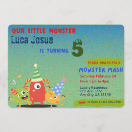 Convite de aniversário do Little Monster