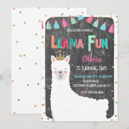 Convite de Aniversário do Llama Chalkboard