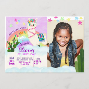 Convite de Aniversário do Llama FOTO