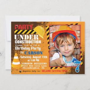 Convite de aniversário do Local de Construção