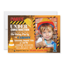 Convite de aniversário do Local de Construção