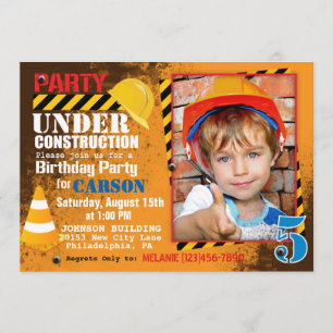 Convite de aniversário do Local de Construção
