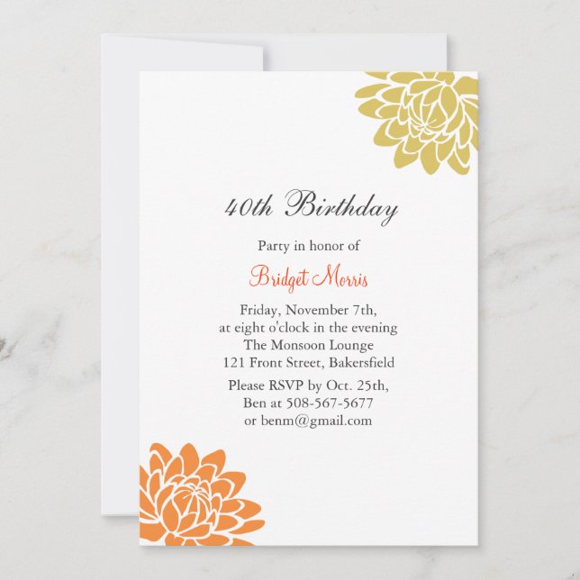 Convite de Aniversário do Lotus Flower (Frente)