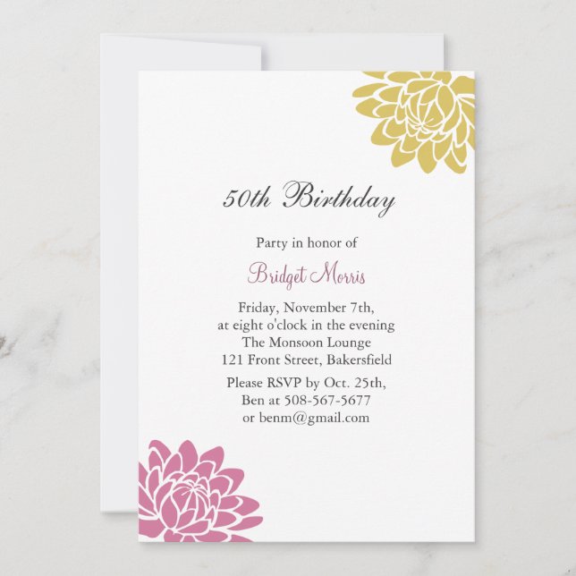 Convite de Aniversário do Lotus Flower (Frente)