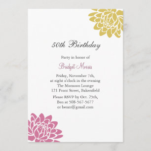 Convite de Aniversário do Lotus Flower