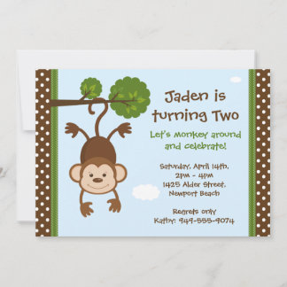 Convite de Aniversário do Macaco