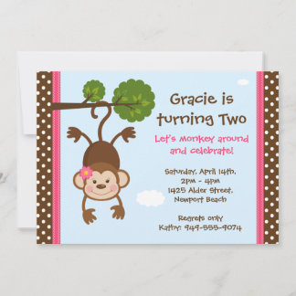 Convite de Aniversário do Macaco