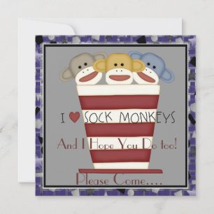 Convite de Aniversário do Macaco-Meia